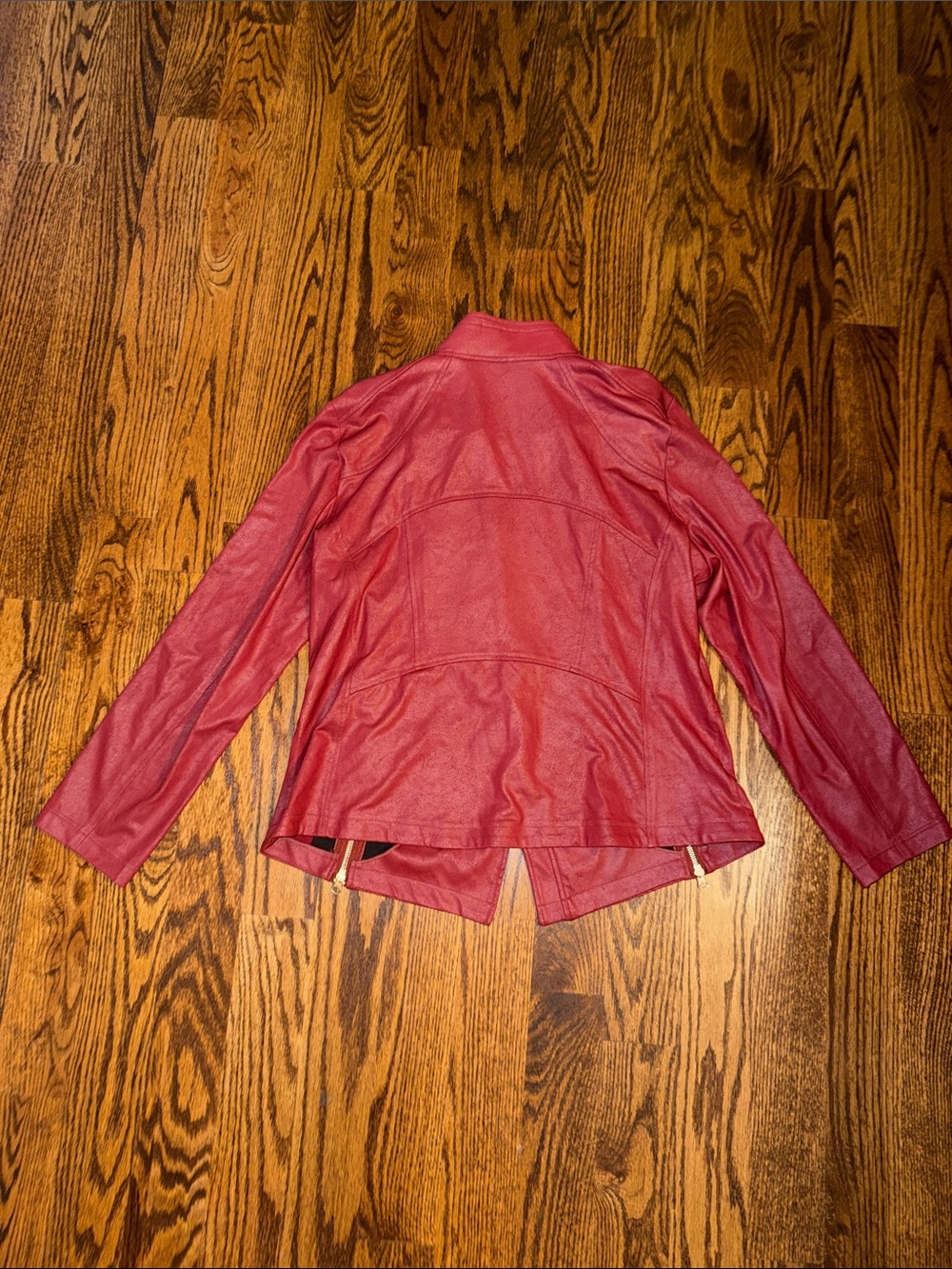 NWOT Clara Sunwoo Liquid Leather Jacket Merlot Red - Picture 6 of 6